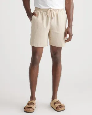 100% European Linen Drawstring Beach Shorts