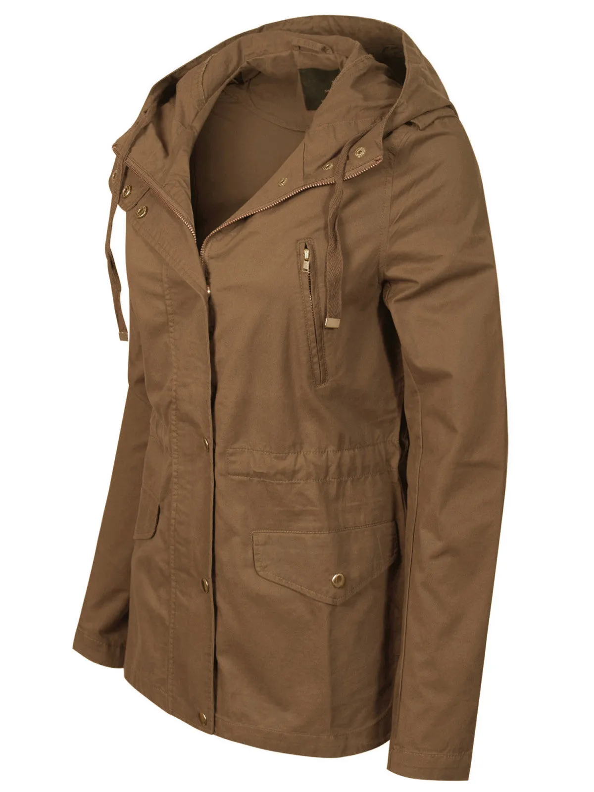 Casual Safari Military Anorak Utility Hoodie  Zip-Up Jacket