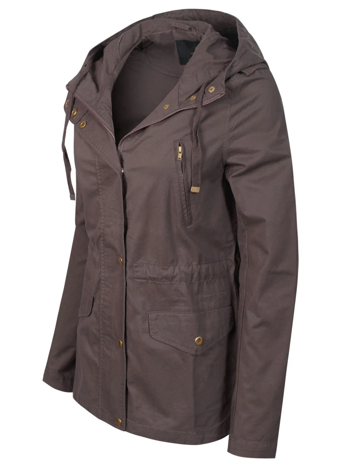 Casual Safari Military Anorak Utility Hoodie  Zip-Up Jacket