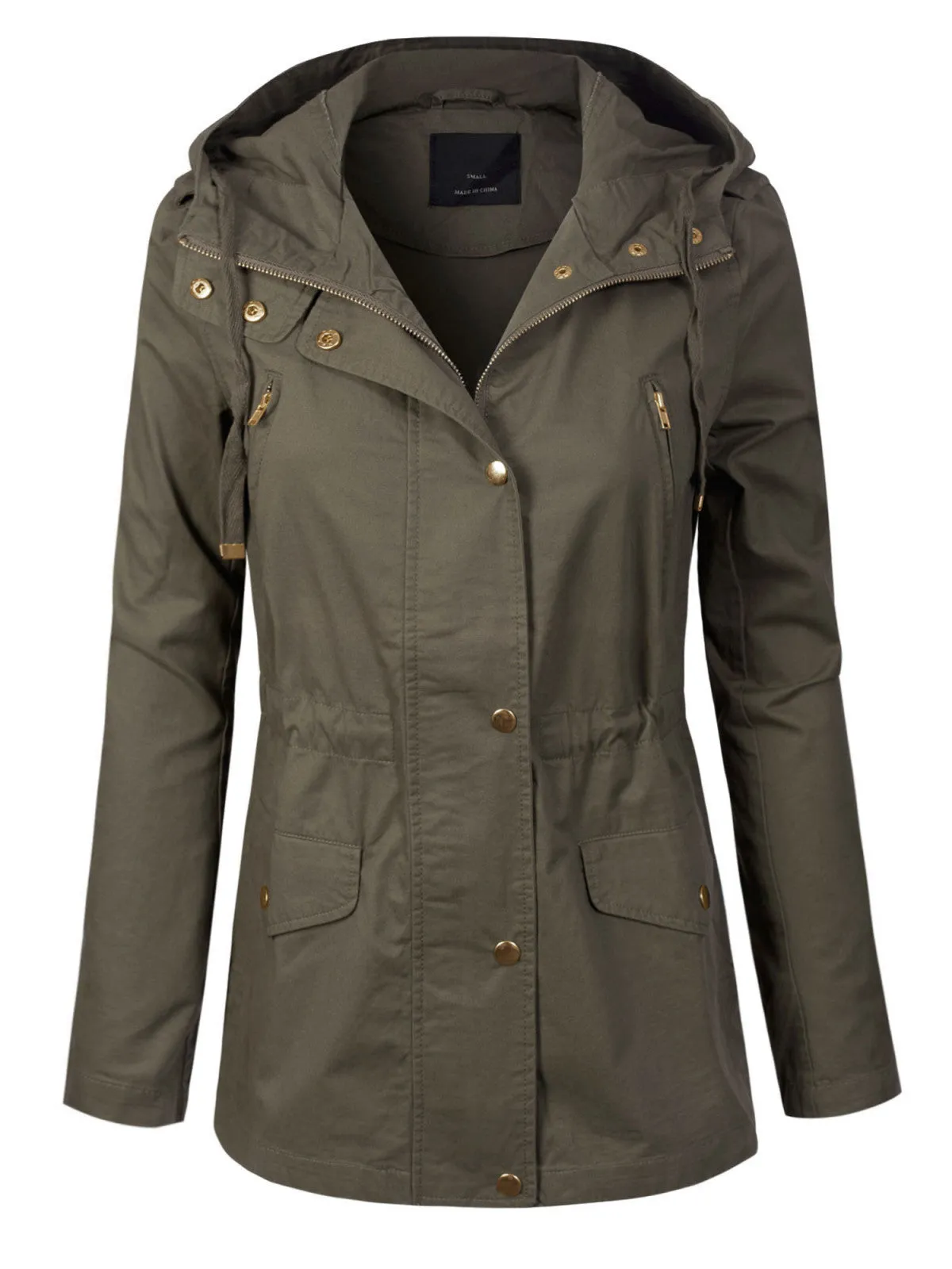 Casual Safari Military Anorak Utility Hoodie  Zip-Up Jacket