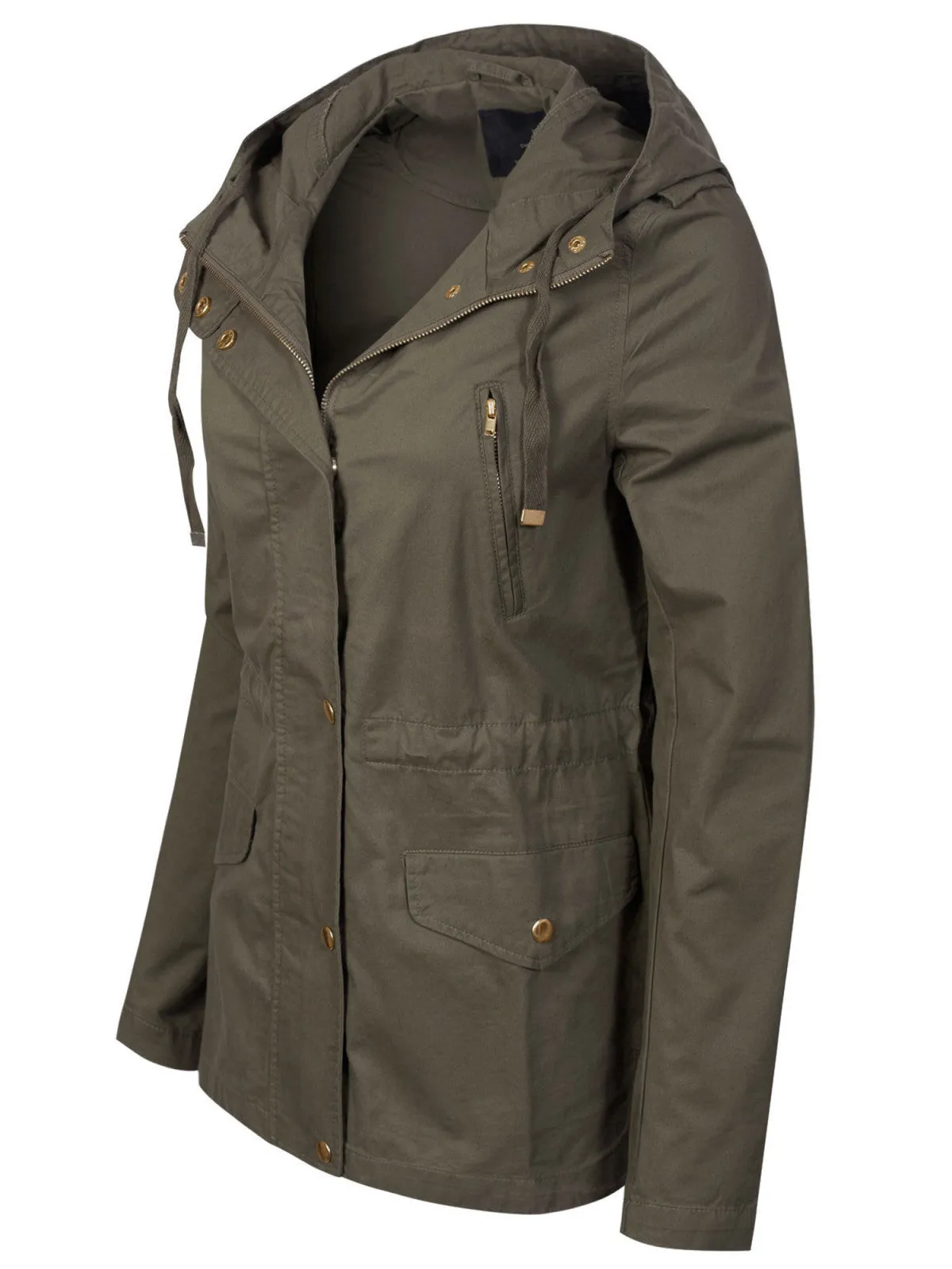 Casual Safari Military Anorak Utility Hoodie  Zip-Up Jacket