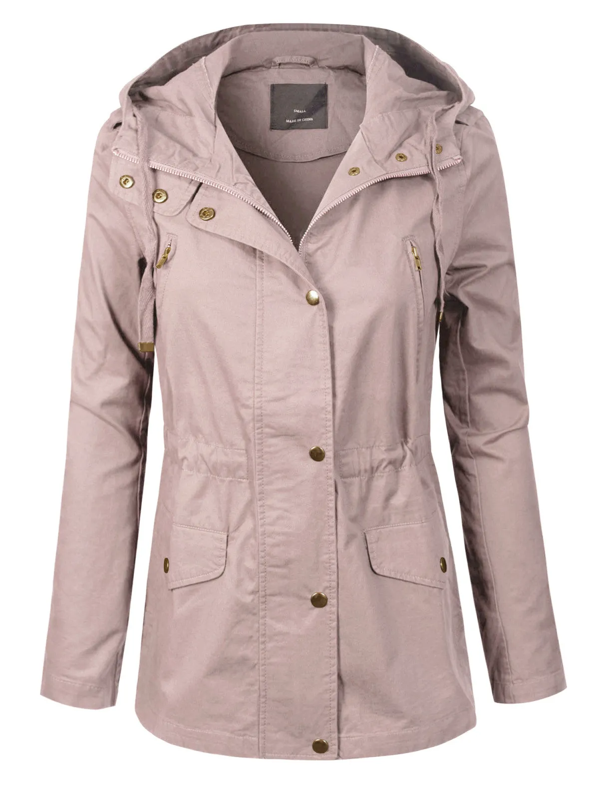 Casual Safari Military Anorak Utility Hoodie  Zip-Up Jacket