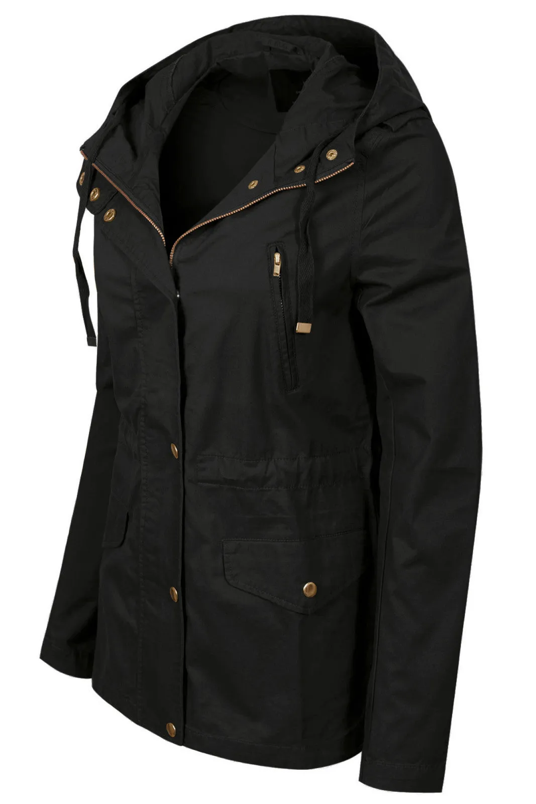 Casual Safari Military Anorak Utility Hoodie  Zip-Up Jacket