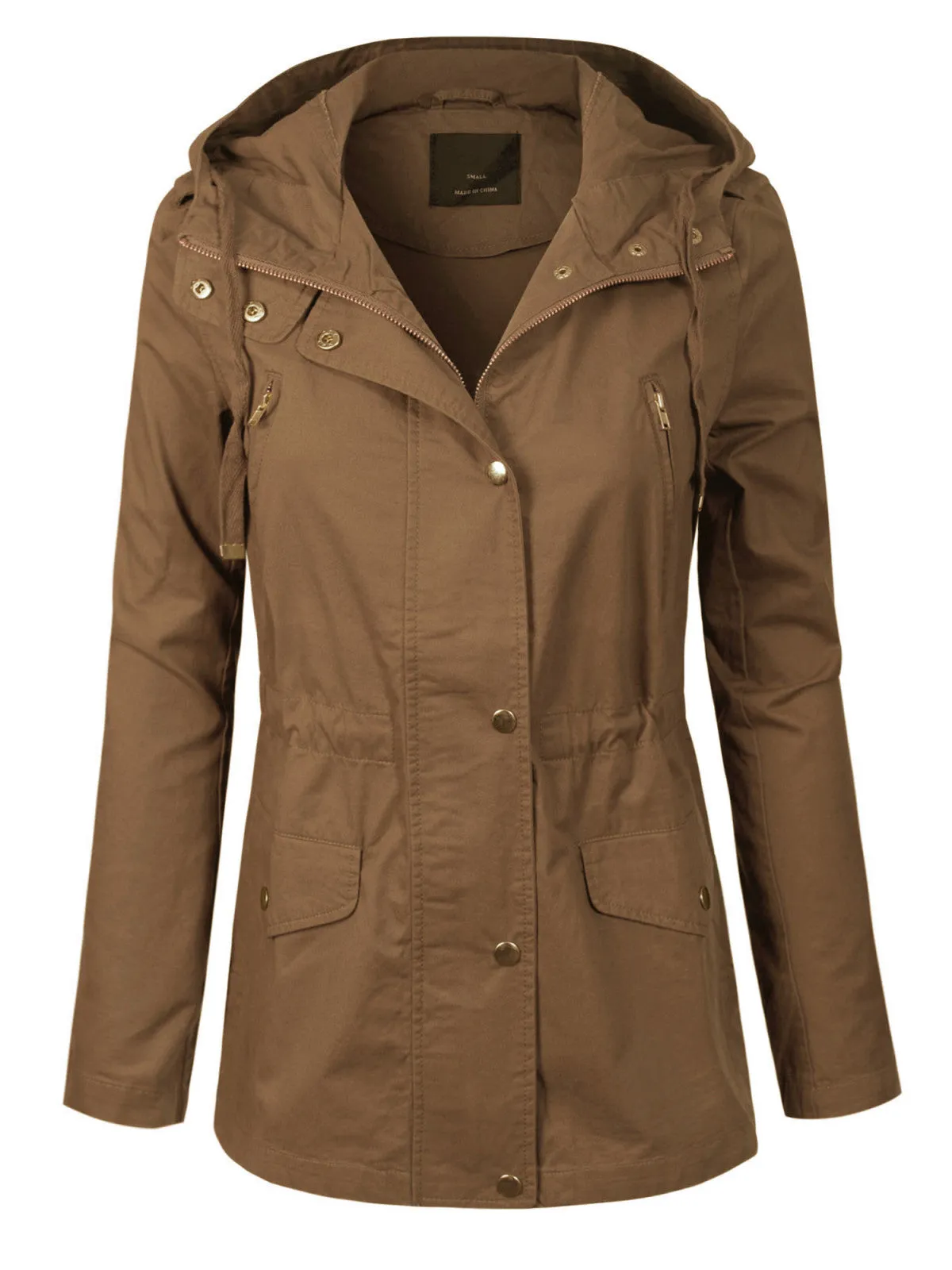 Casual Safari Military Anorak Utility Hoodie  Zip-Up Jacket
