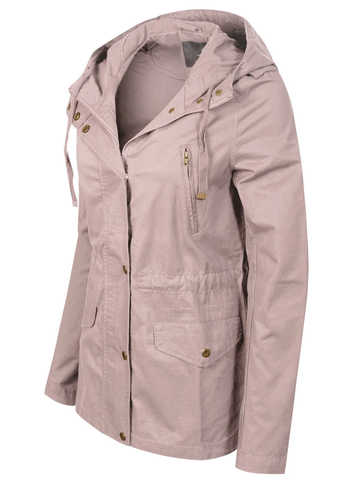 Casual Safari Military Anorak Utility Hoodie  Zip-Up Jacket