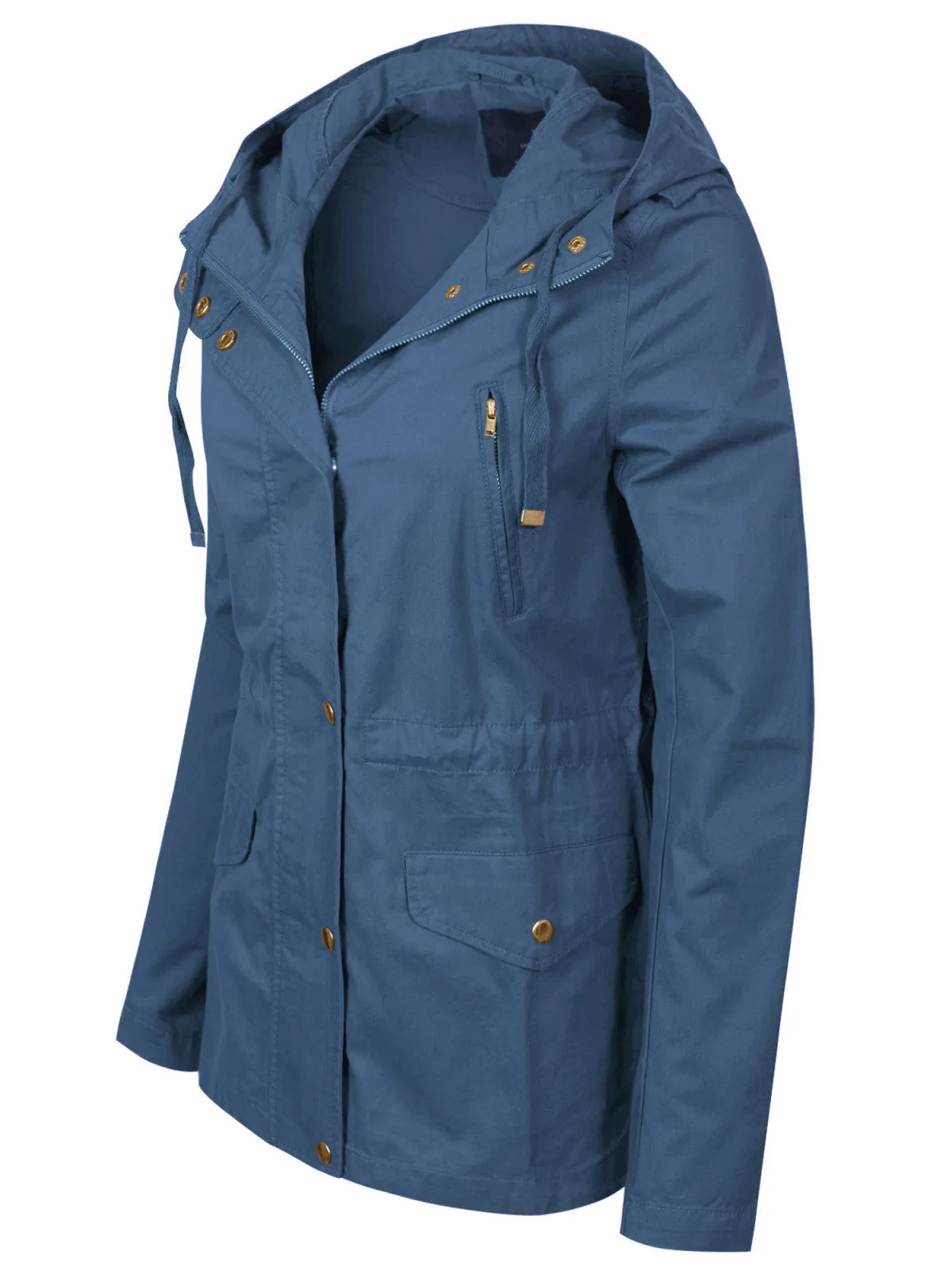 Casual Safari Military Anorak Utility Hoodie  Zip-Up Jacket