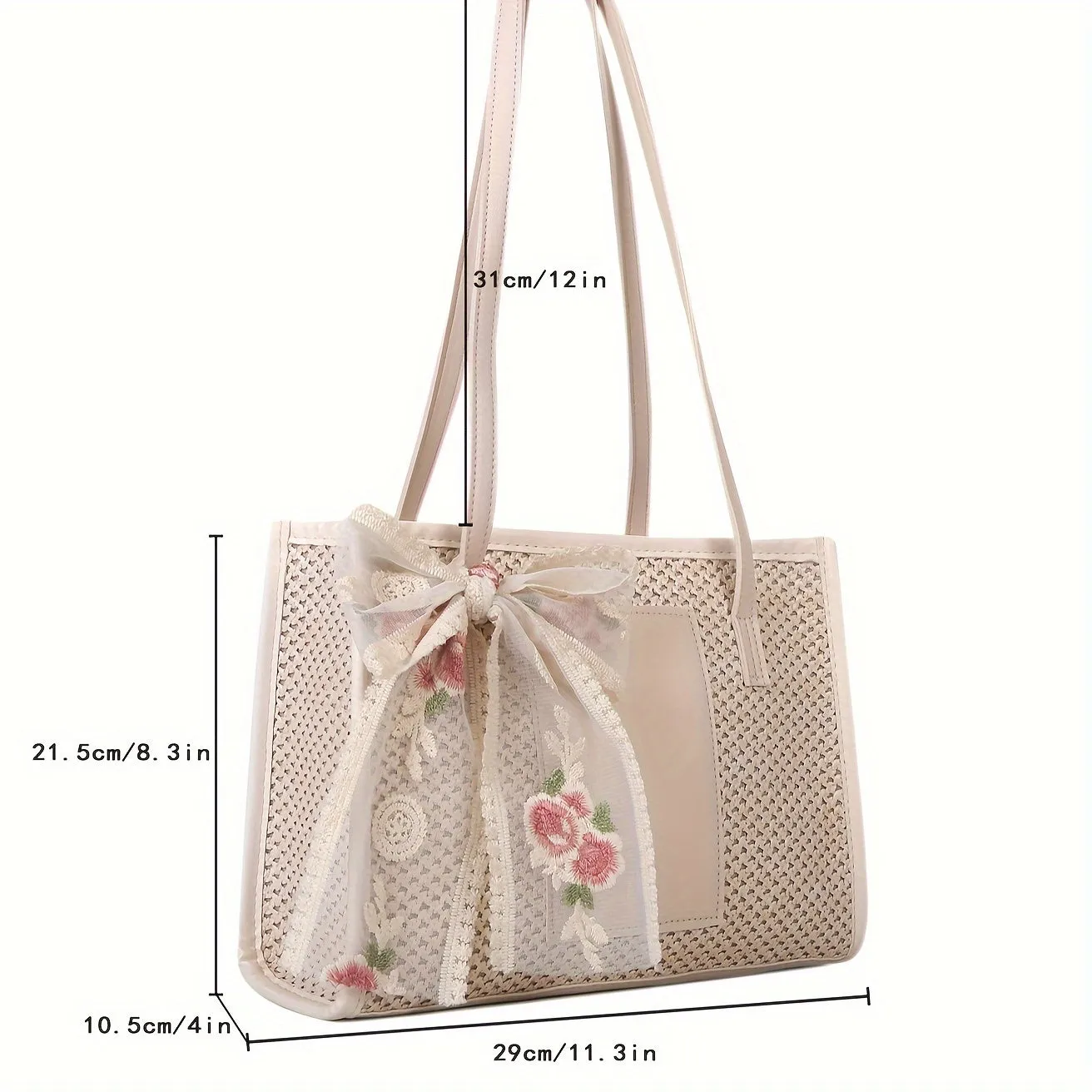 Chic Woven Tote Straw Shoulder Bag for Travel