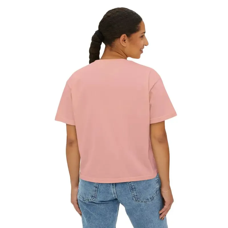 Cool Women Boxy Tee with Pink Heart
