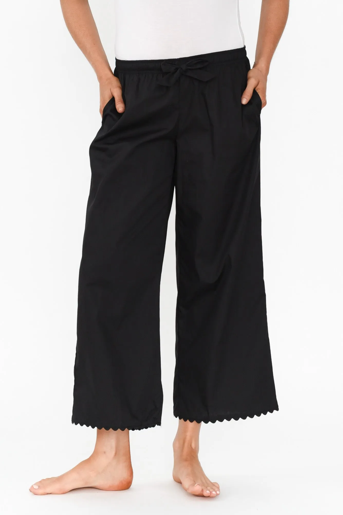 Elbie Black Cotton Pyjama Pants