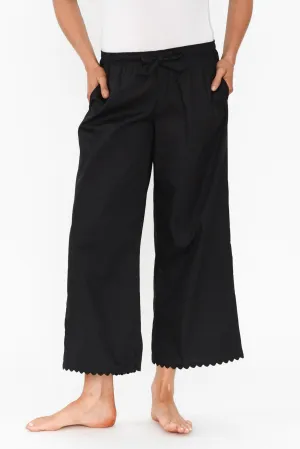 Elbie Black Cotton Pyjama Pants