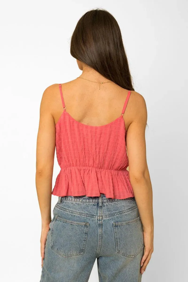 Front  Bottom Ruffle Cami Top