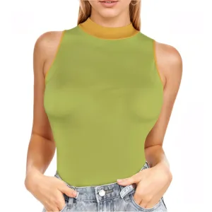 Jana Green Mock Neck Tank Top
