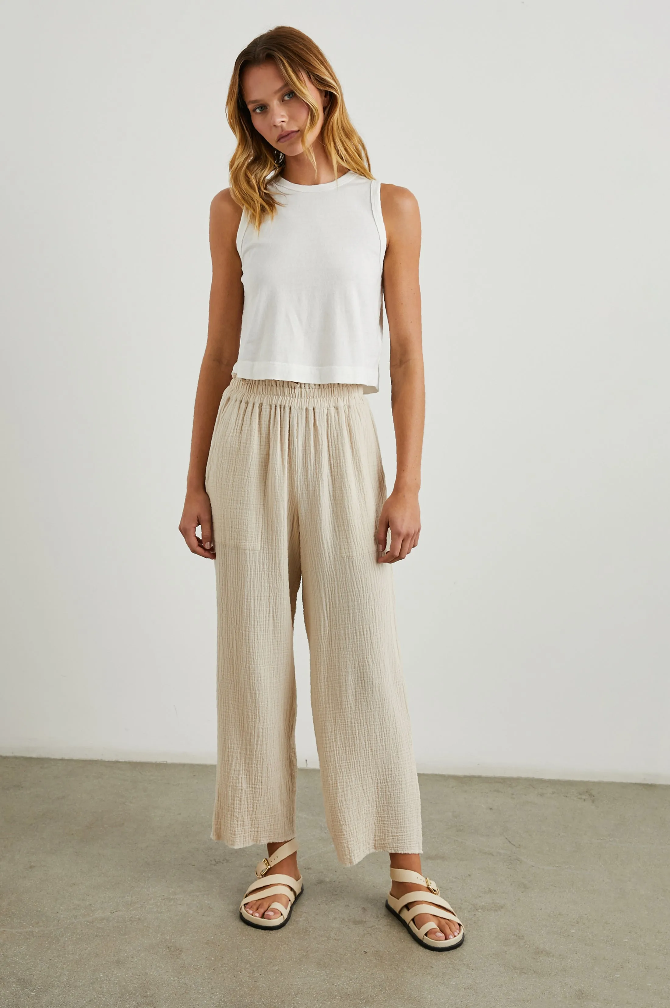 LEON CROP PANT - FLAX
