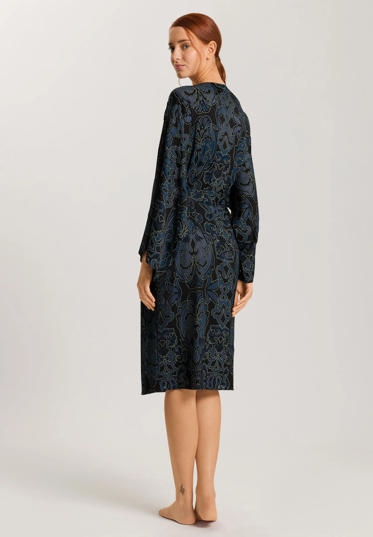 Marlene Satin Trim Sheer Damask Kimono | Sheer Damask 70897-2868