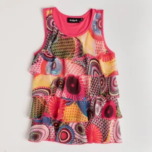 Medallion Tiered Ruffle Top