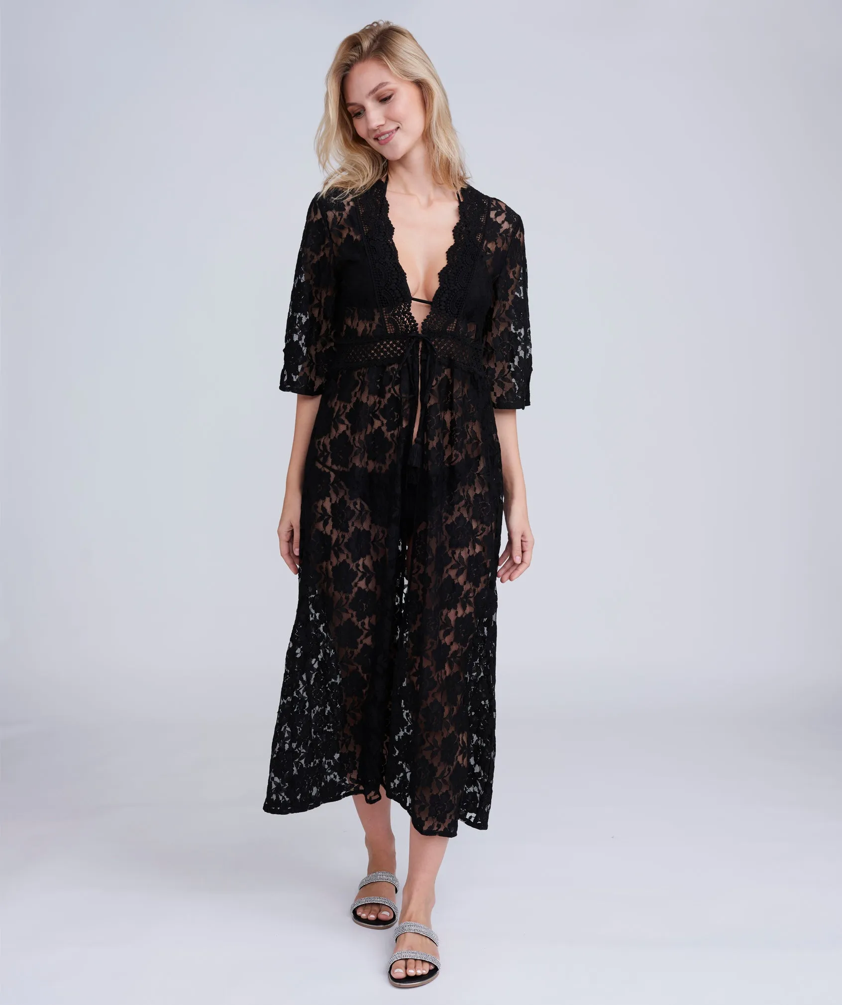 Ola Maxi Kimono - Black