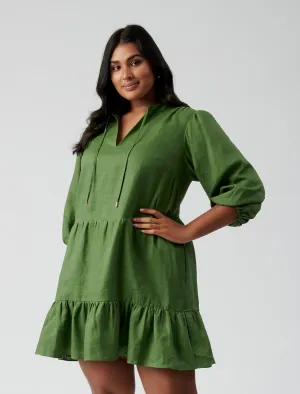 Sadie Curve Linen Smock Dress