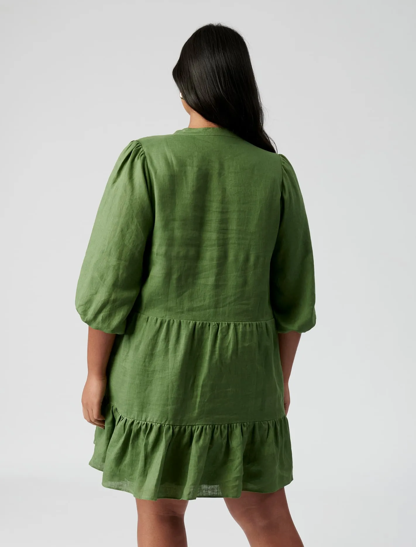Sadie Curve Linen Smock Dress