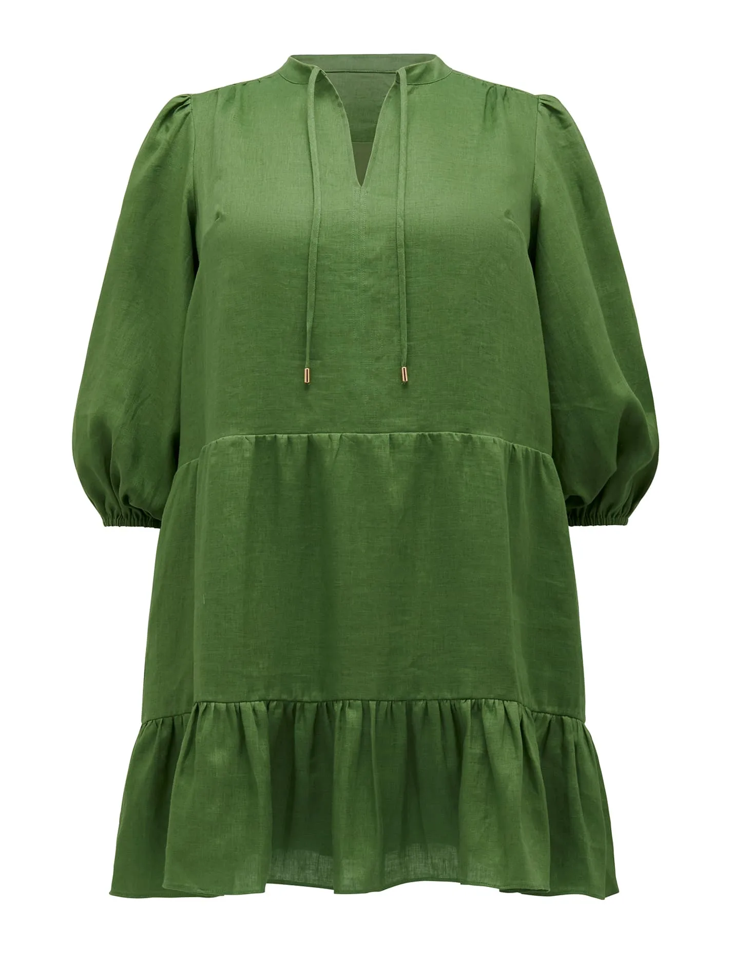 Sadie Curve Linen Smock Dress