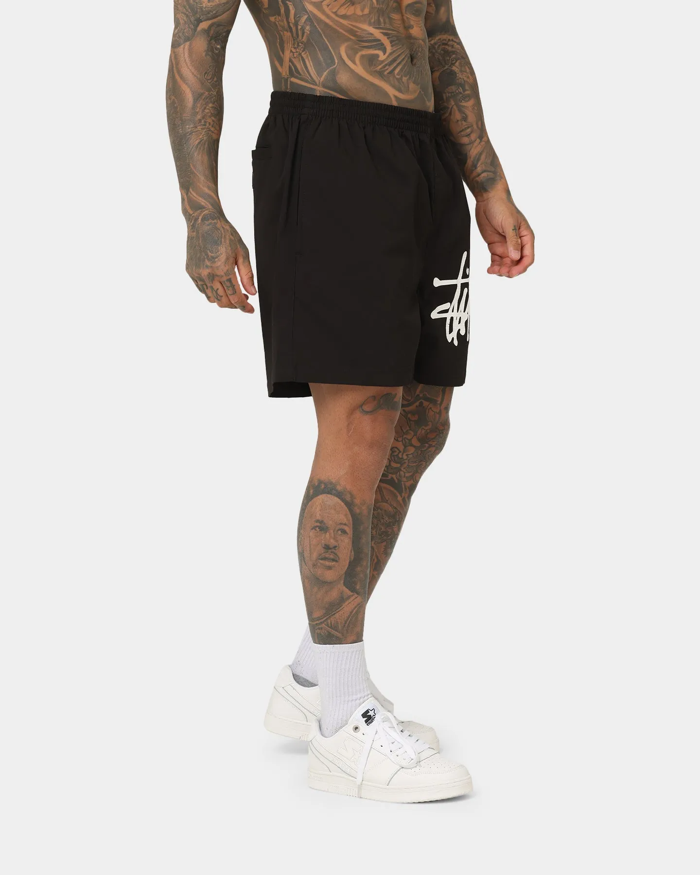 Stussy Big Graffiti Beach Shorts Black