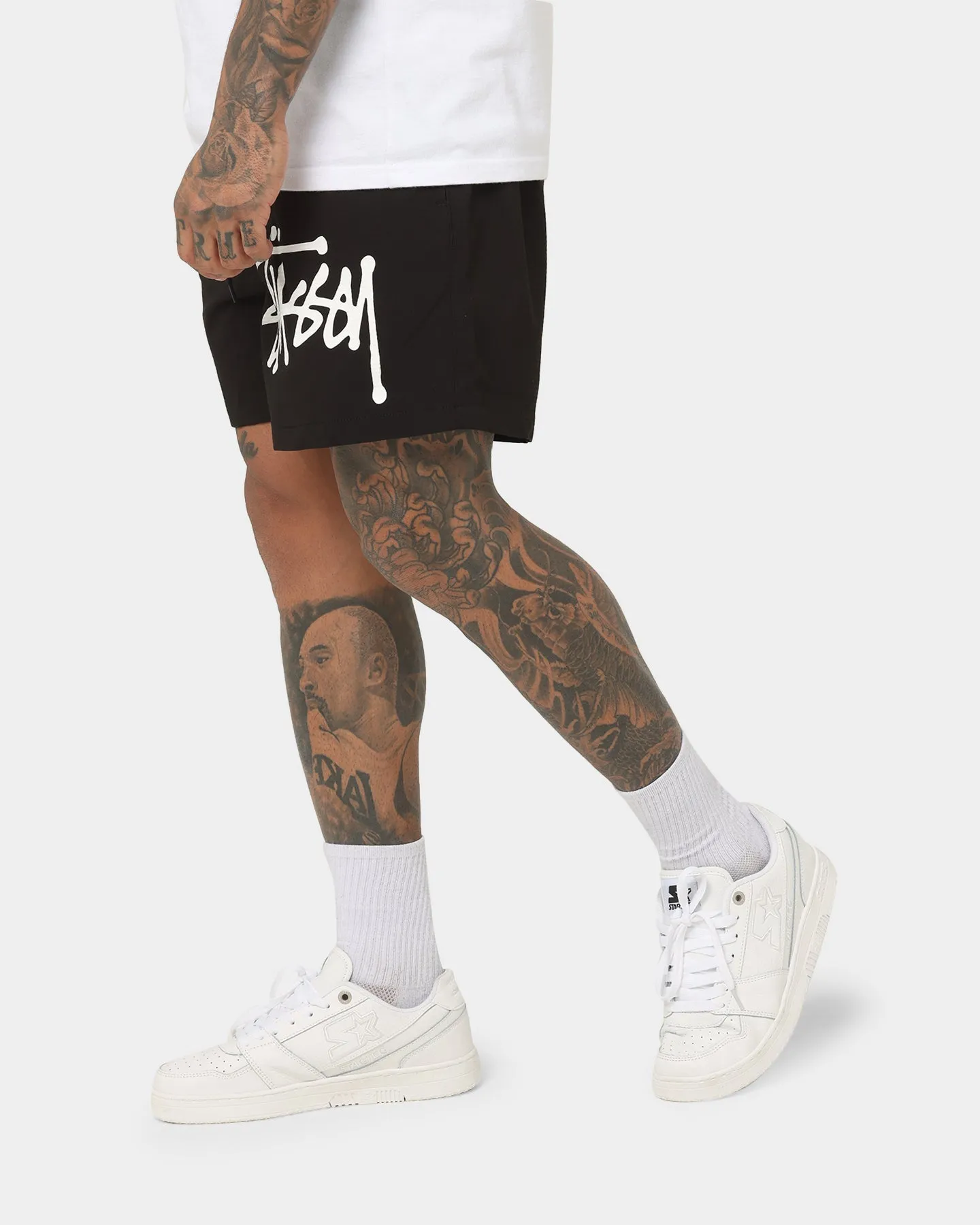 Stussy Big Graffiti Beach Shorts Black