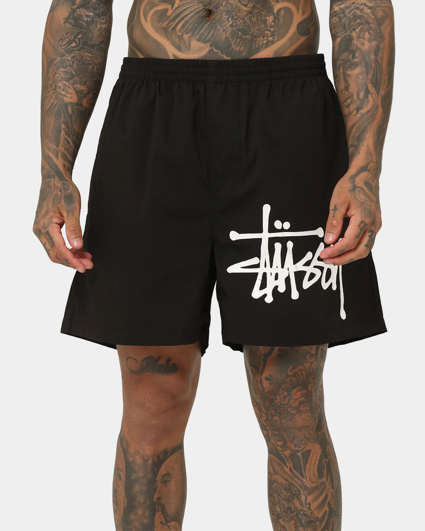 Stussy Big Graffiti Beach Shorts Black