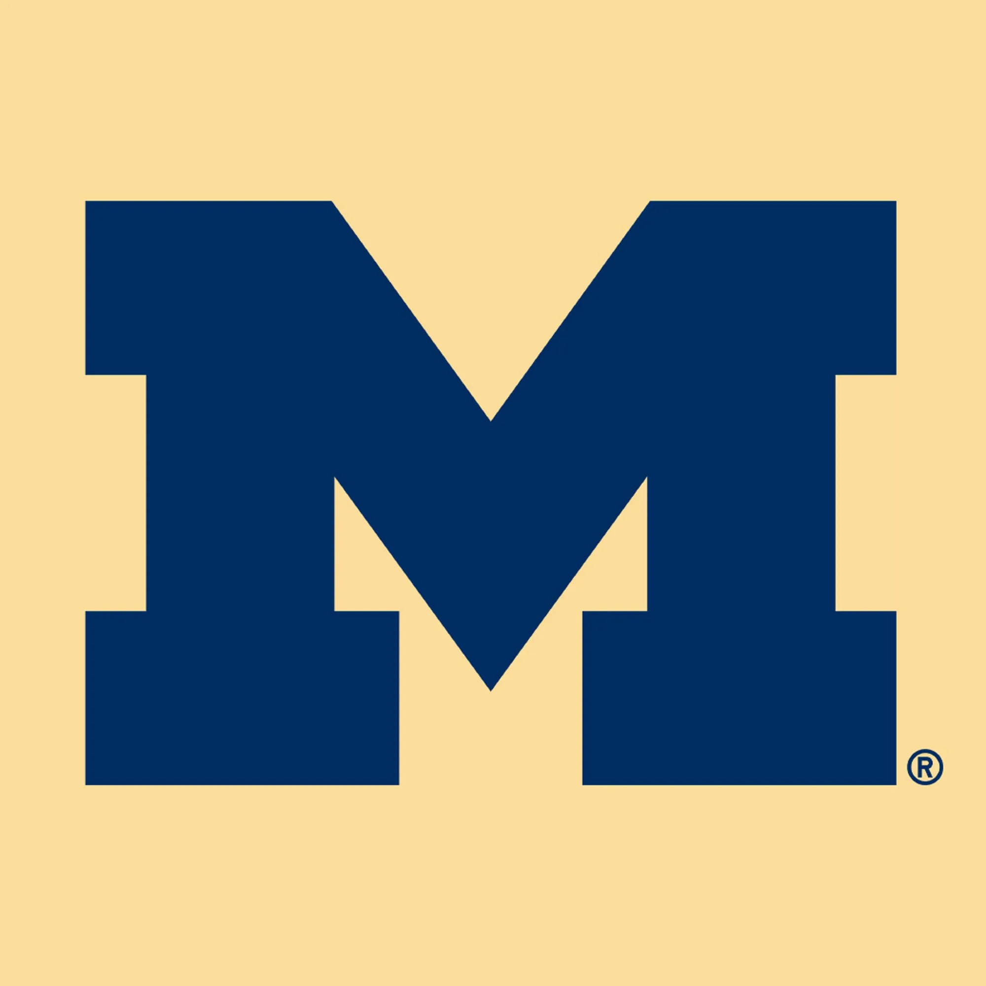 University of Michigan Wolverine's Primary Logo Womens Racerback Tank - Banana Cream