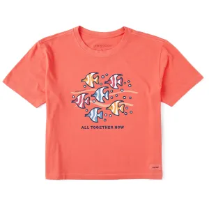 Women's All Together Now Fish Short Sleeve Crusher Boxy Tee