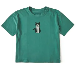 Women's Clean Tuxedo Al Short Sleeve Crusher Boxy Tee