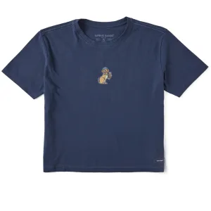 Women's Dog with Beer Short Sleeve Crusher Boxy Tee