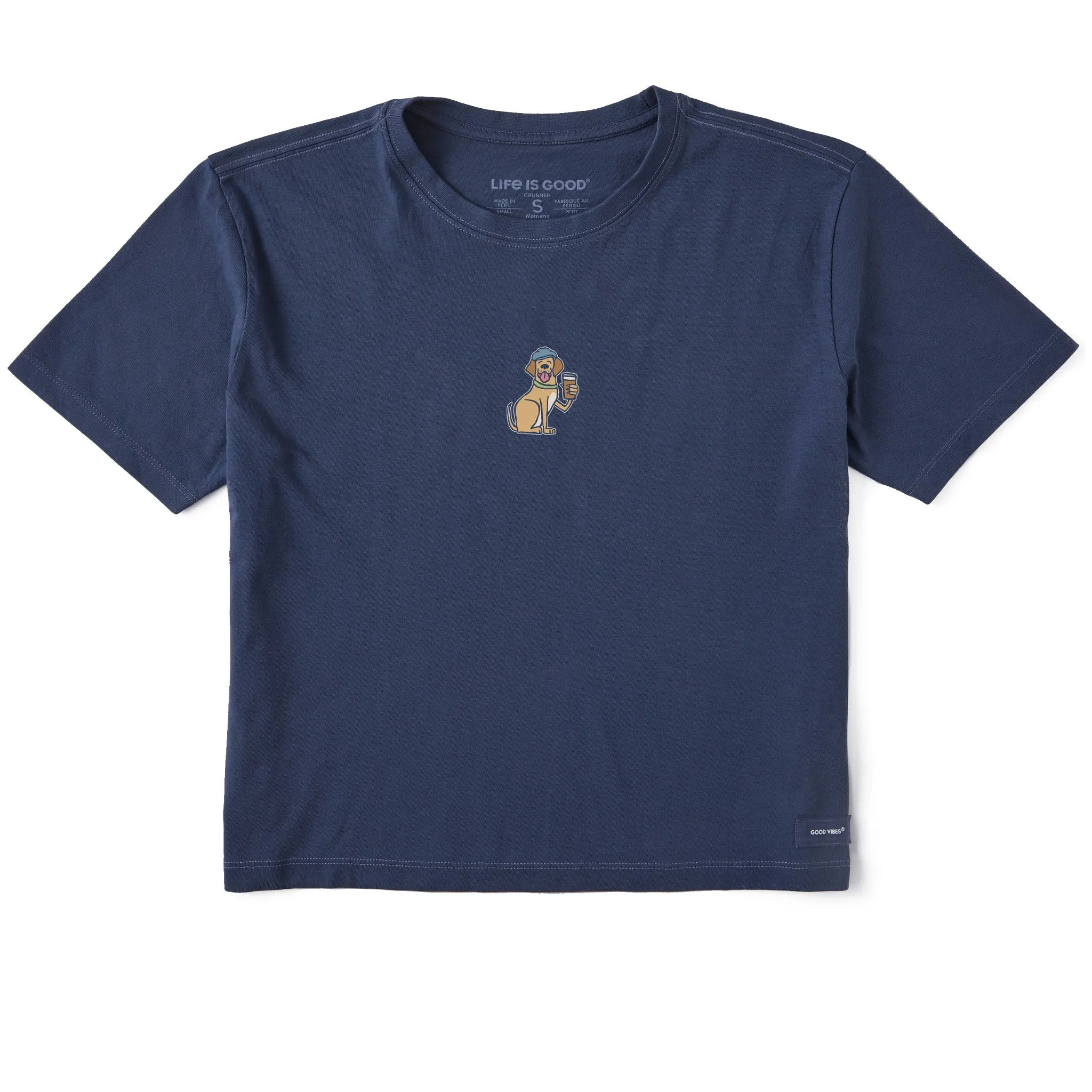 Women's Dog with Beer Short Sleeve Crusher Boxy Tee