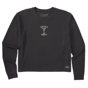 Women's Extra Dirty Martini Mini Long Sleeve Crusher Boxy Tee