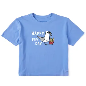 Women's Happy Fry Day Short Sleeve Crusher Boxy Tee