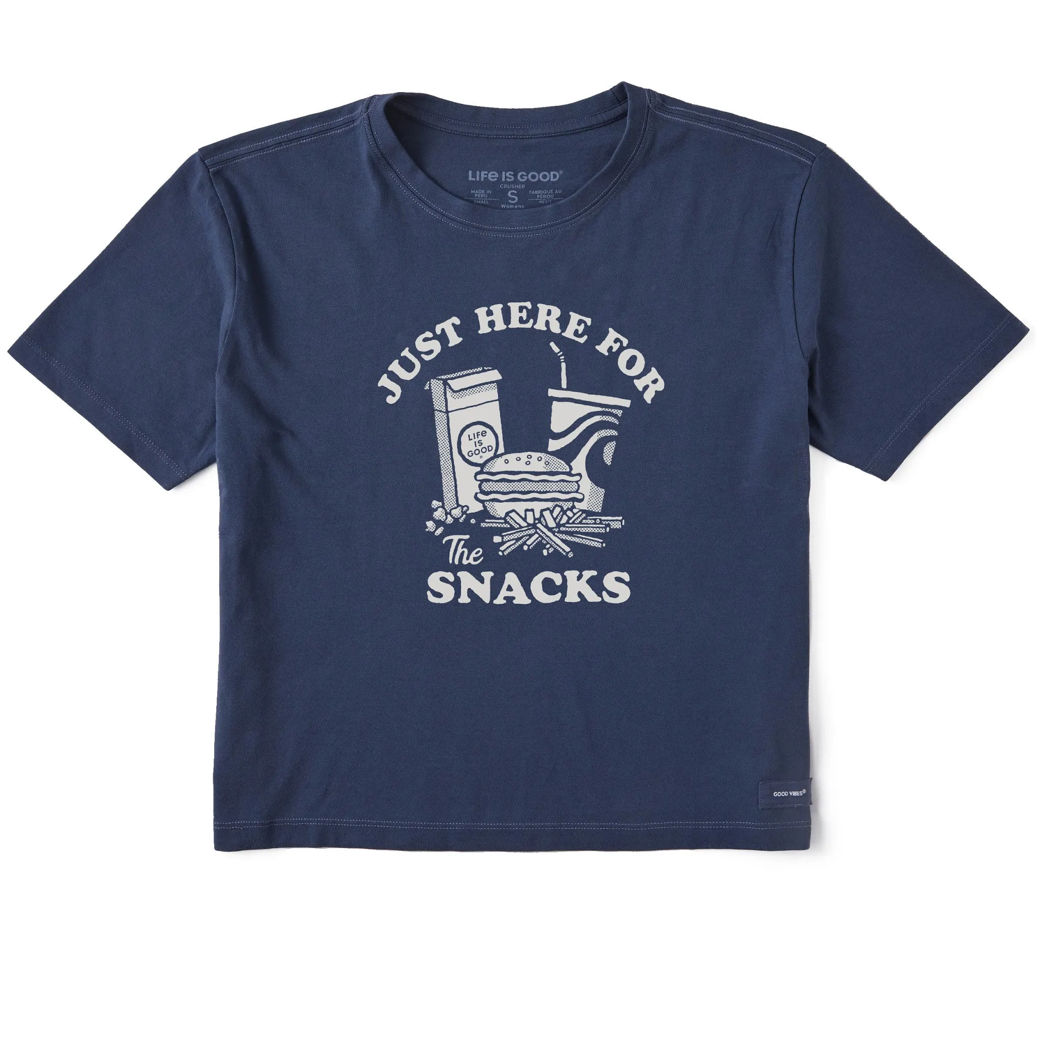 Women's Here for the Snacks Short Sleeve Crusher Boxy Tee