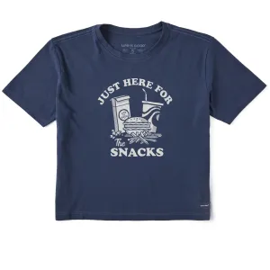 Women's Here for the Snacks Short Sleeve Crusher Boxy Tee